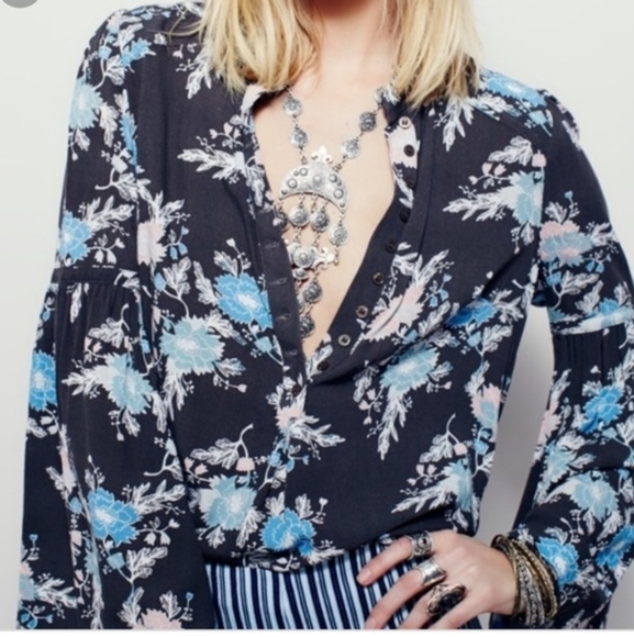 Free People Easy Girl Printed Top